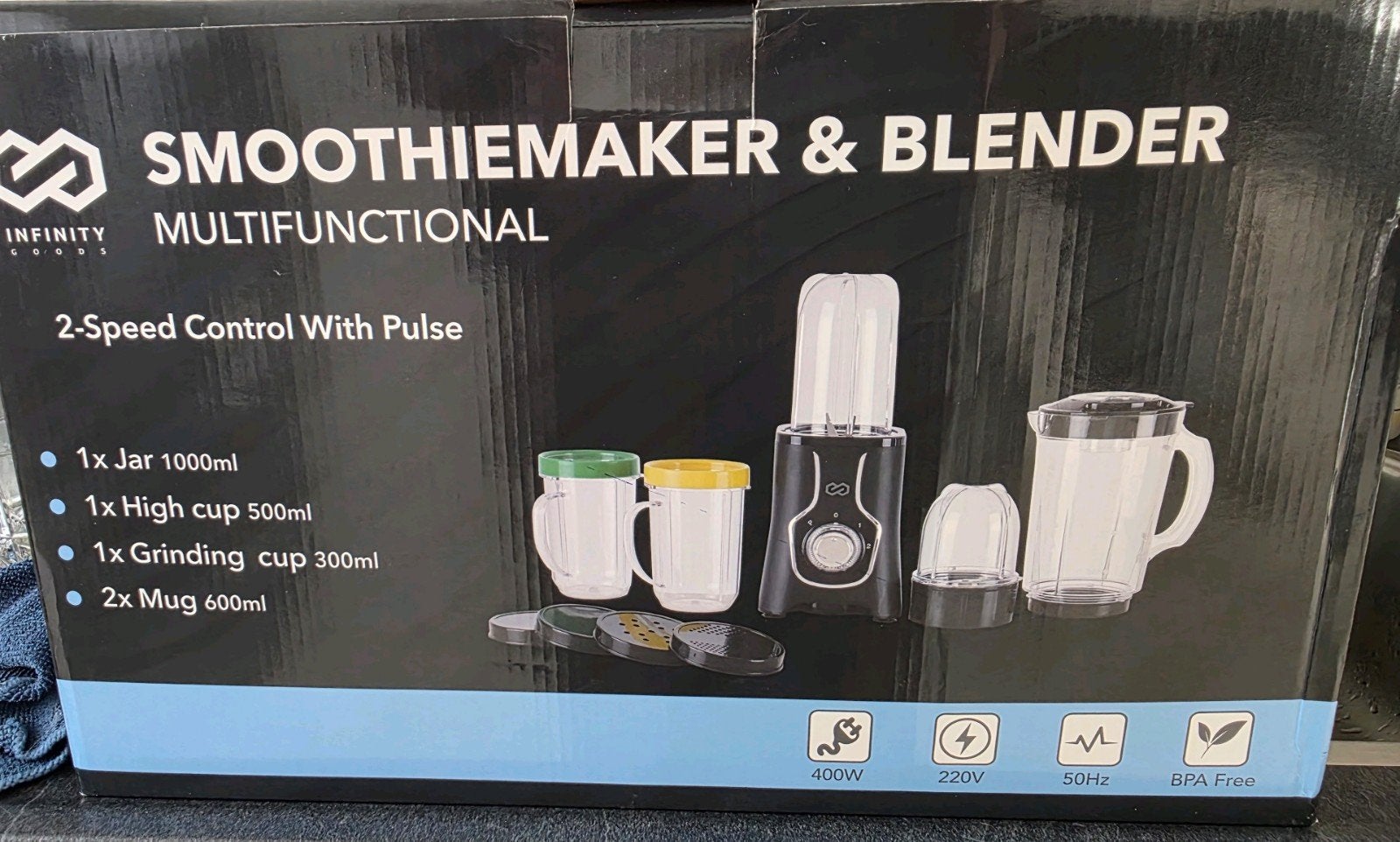 Infinity Chef Smoothiemaker & Blender - Multifunctioneel, Minder dan 1 liter, Ophalen of Verzenden, Gebruikt, 2 snelheden