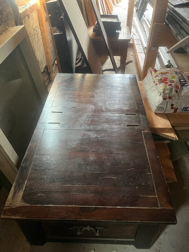 salontafel salon tafel koloniaal, Teakhout, Gebruikt, 100 tot 150 cm, 50 tot 100 cm