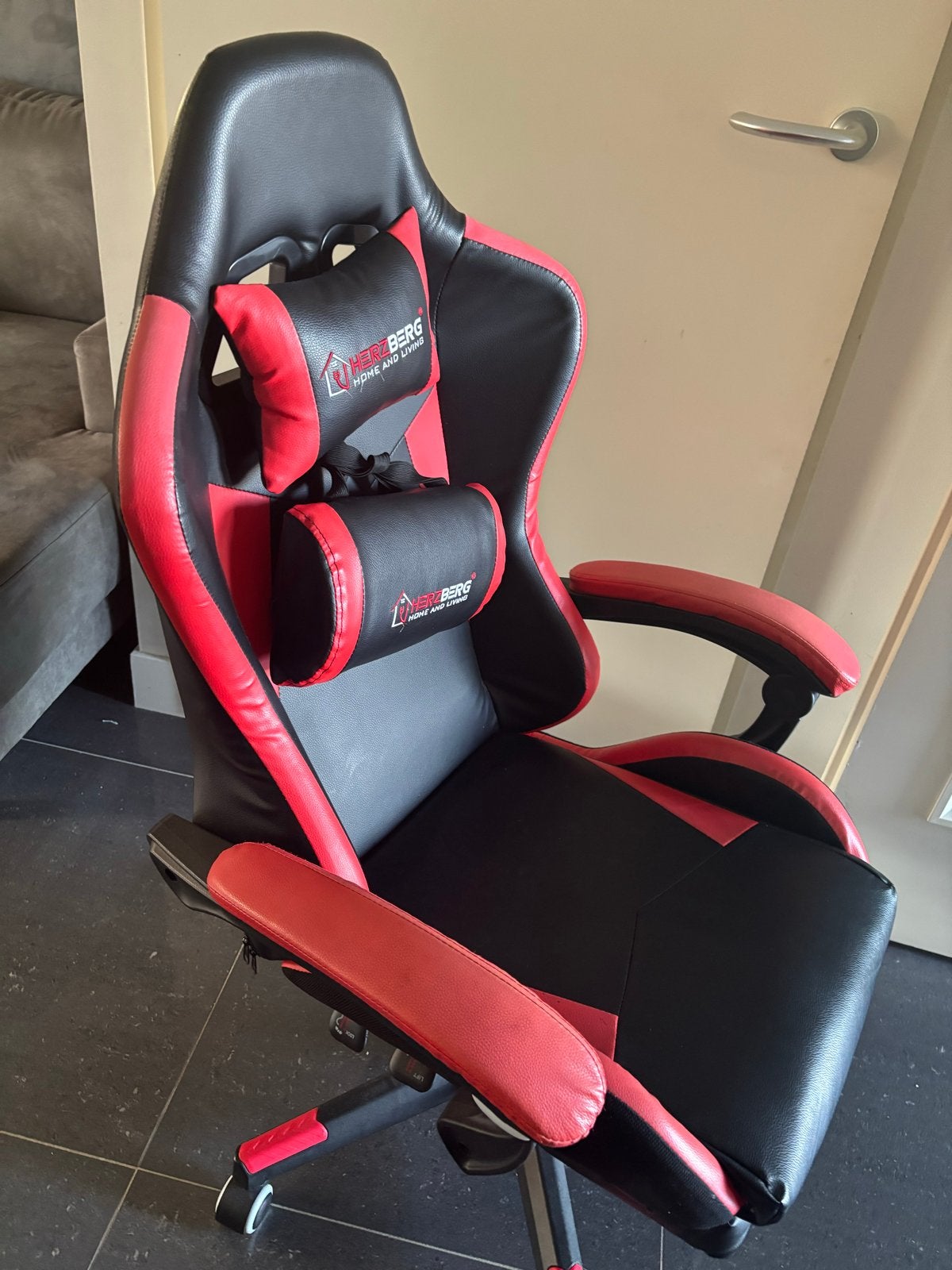 Gaming bureaustoel - Zwart/Rood - Ergonomisch, Ophalen, Gebruikt, Zwart, Bureaustoel