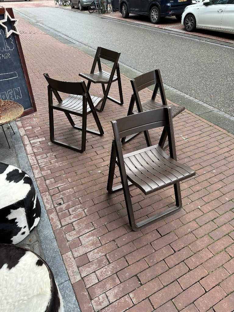 4x vintage design Allibert stoelen, kunststof klapstoelen, Ophalen, Kunststof, Gebruikt, -