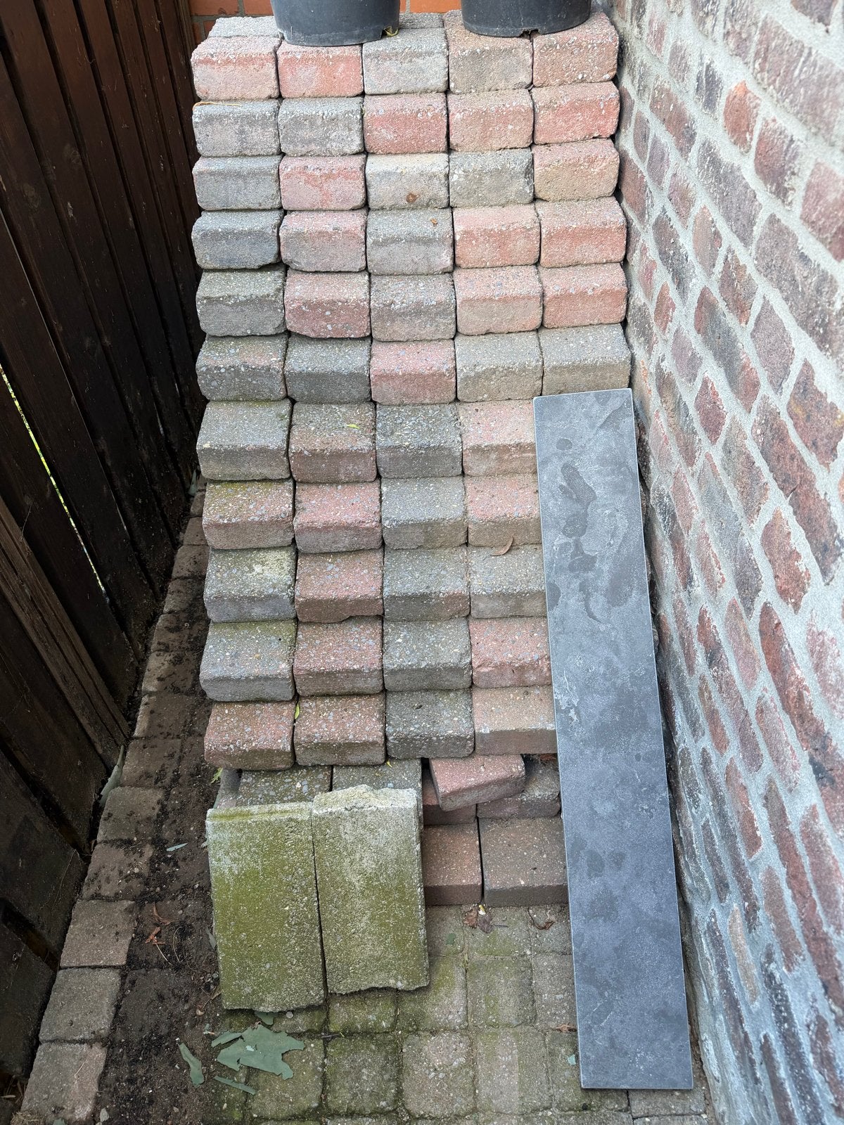 Gebruikte klinkers roze/blauw 2 zijden, Ophalen, Overige materialen, Gebruikt, Minder dan 20 cm