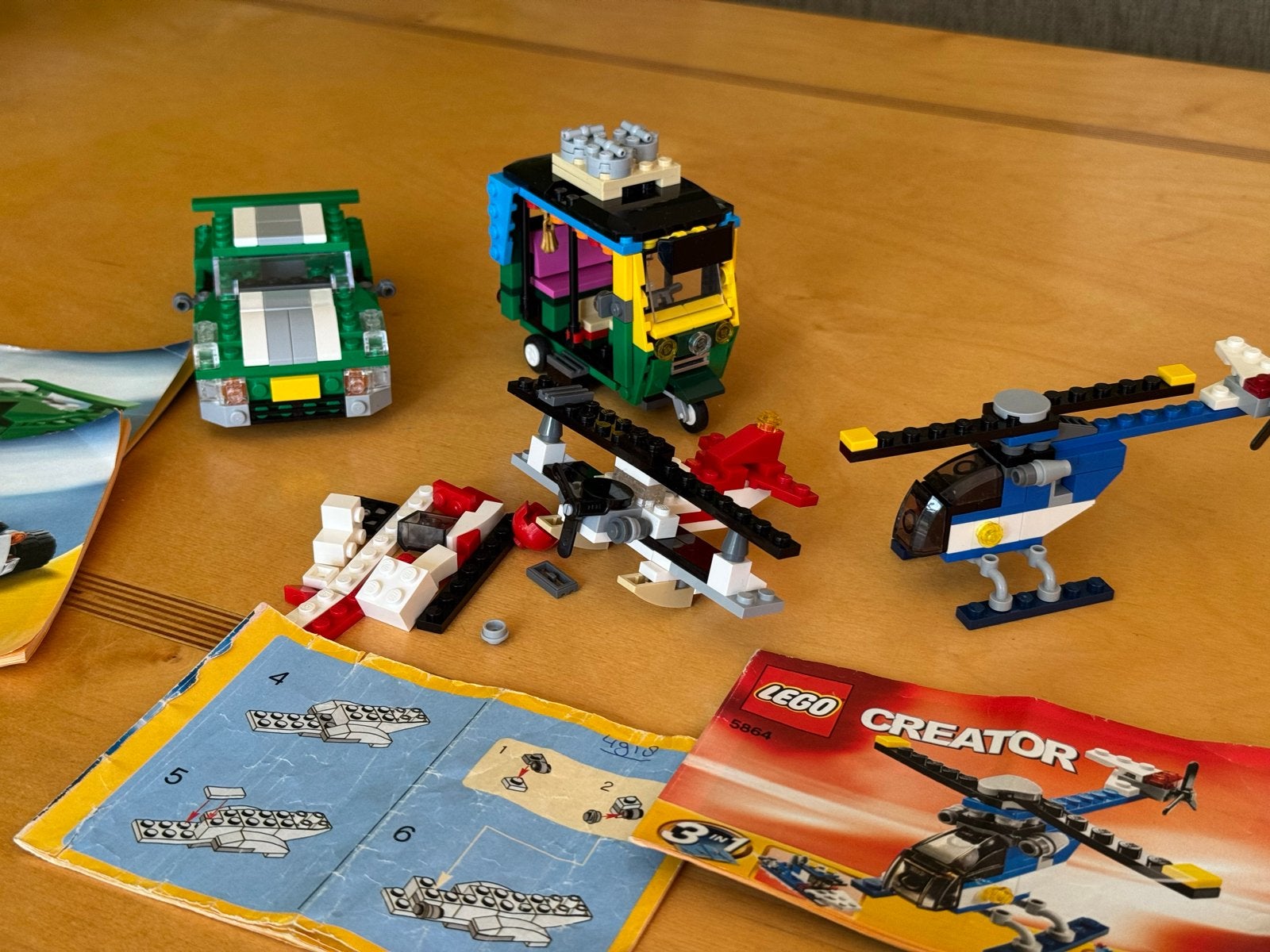 LEGO Creator sets: Auto, Helikopter, Vliegtuig & Tuk-Tuk, Gebruikt, Lego, Inclusief instructies, Ophalen of Verzenden