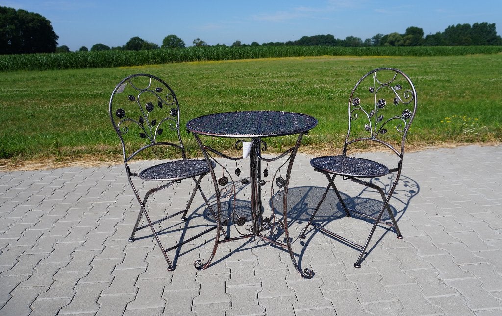 Nieuwe Clayre & Eef ijzeren bistro set - met rozen, Ophalen of Verzenden