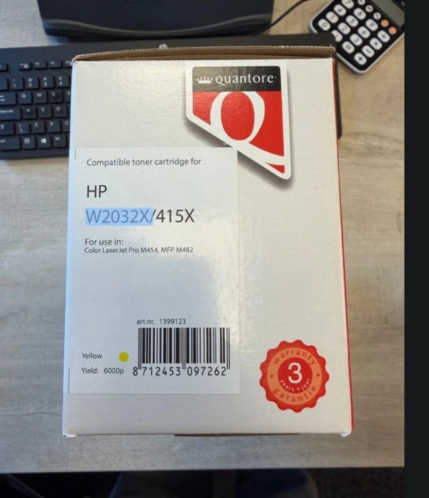 Tonercartridge Quantore alternatief tbv HP W2032X 415X geel, Computers en Software, Printerbenodigdheden, Ophalen of Verzenden