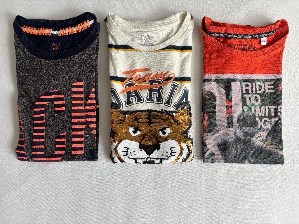 3 stuks: t-shirts Jack&Jones enz maat:140/146 Leuke shirts, Gebruikt, Ophalen of Verzenden, Shirt of Longsleeve, Jack&Jones Nation- enz