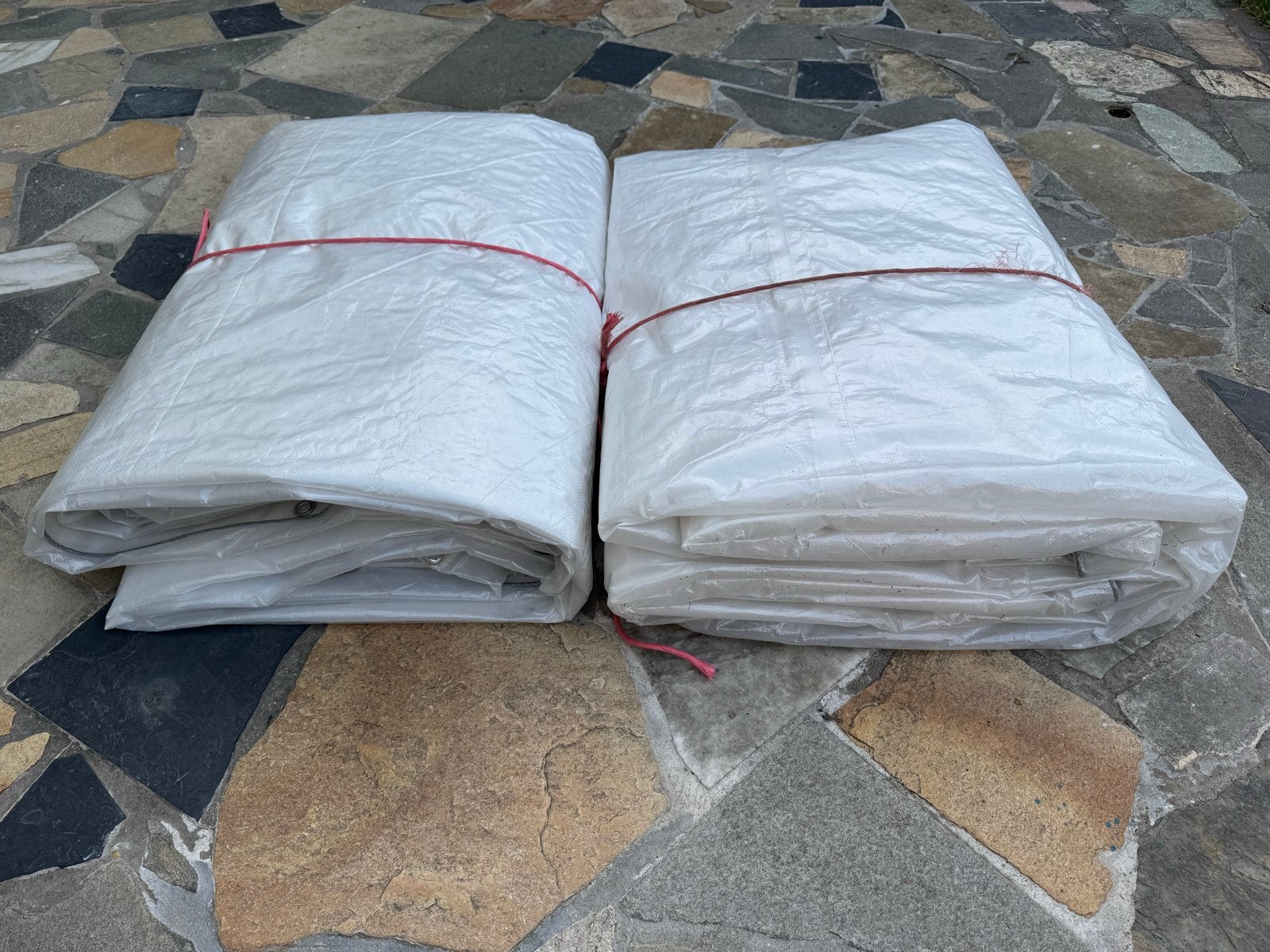 2x Super Sterk Afdekzeil Transparant 6x10m - 150 g/m² zgan, Verzenden, Zo goed als nieuw