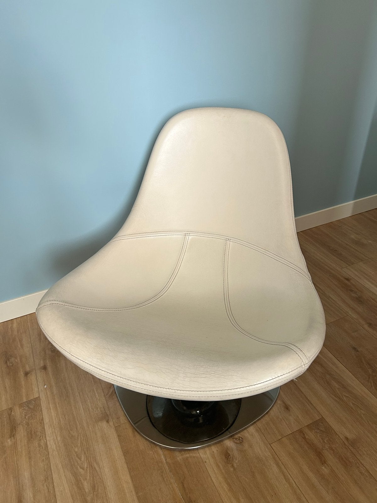 IKEA Tirup Leren Stoel, Gebruikt, Wit, Leer, Ophalen of Verzenden