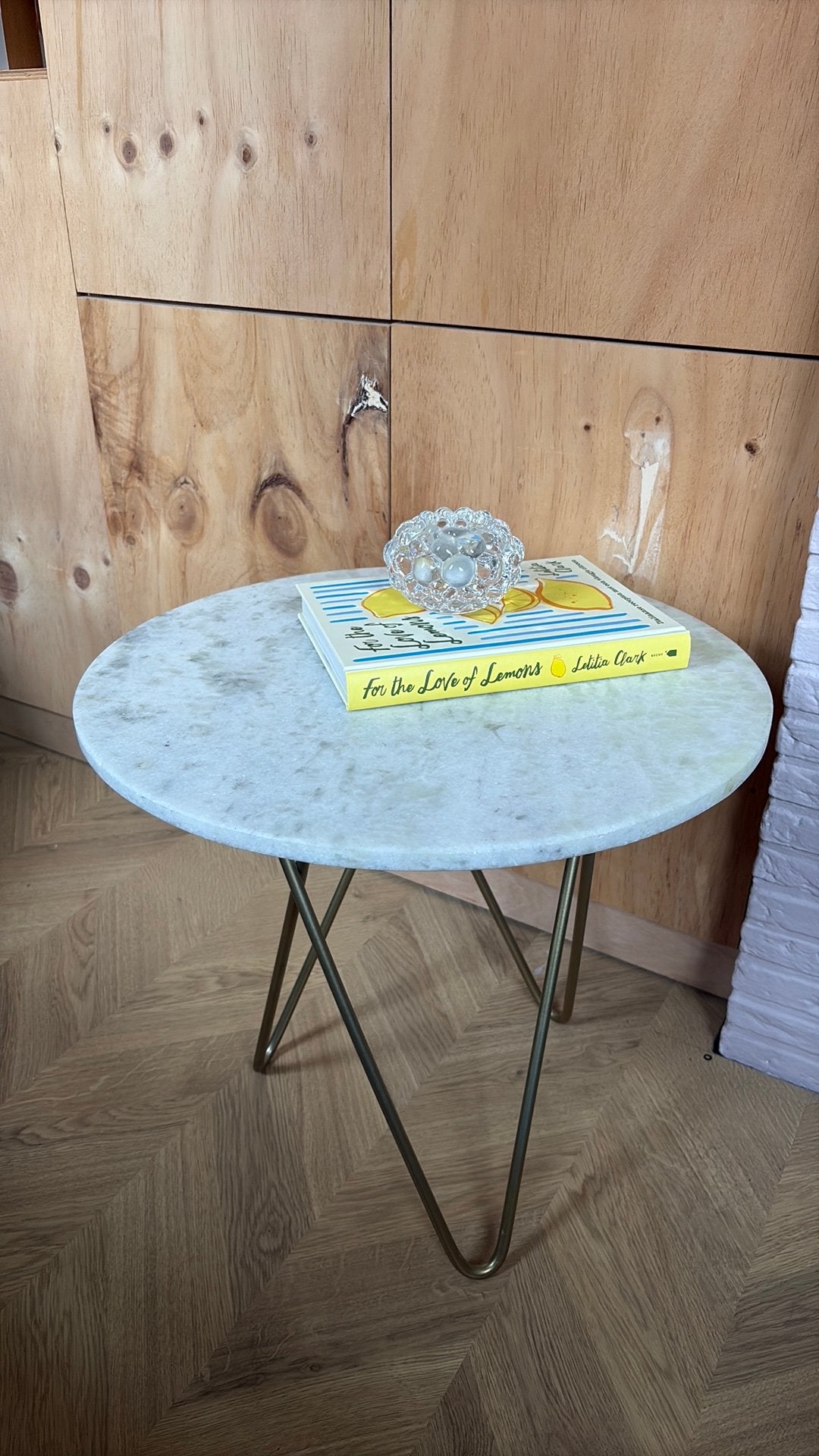 Sissy-Boy koffietafel marmer, Huis en Inrichting, Minder dan 55 cm, Metaal of Aluminium, Rond, Zo goed als nieuw