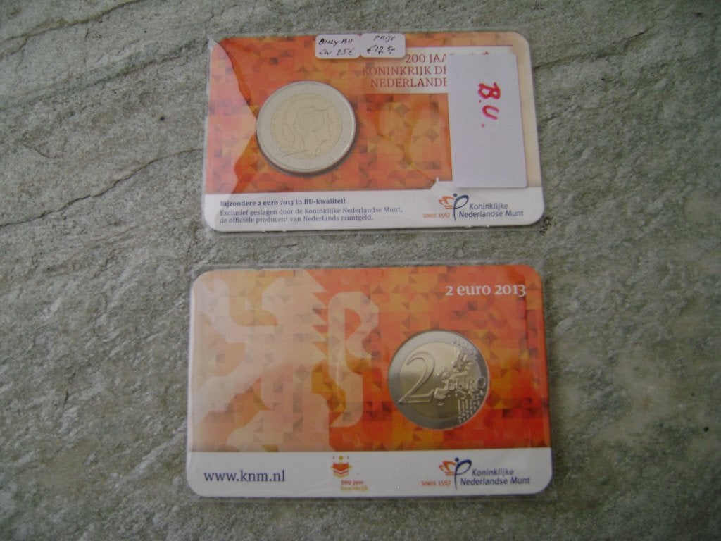 Coincard 2 euro BU '200 jaar Koninkrijk der Nederlanden 2013, Postzegels en Munten, Ophalen of Verzenden, Koningin Beatrix, Euro's