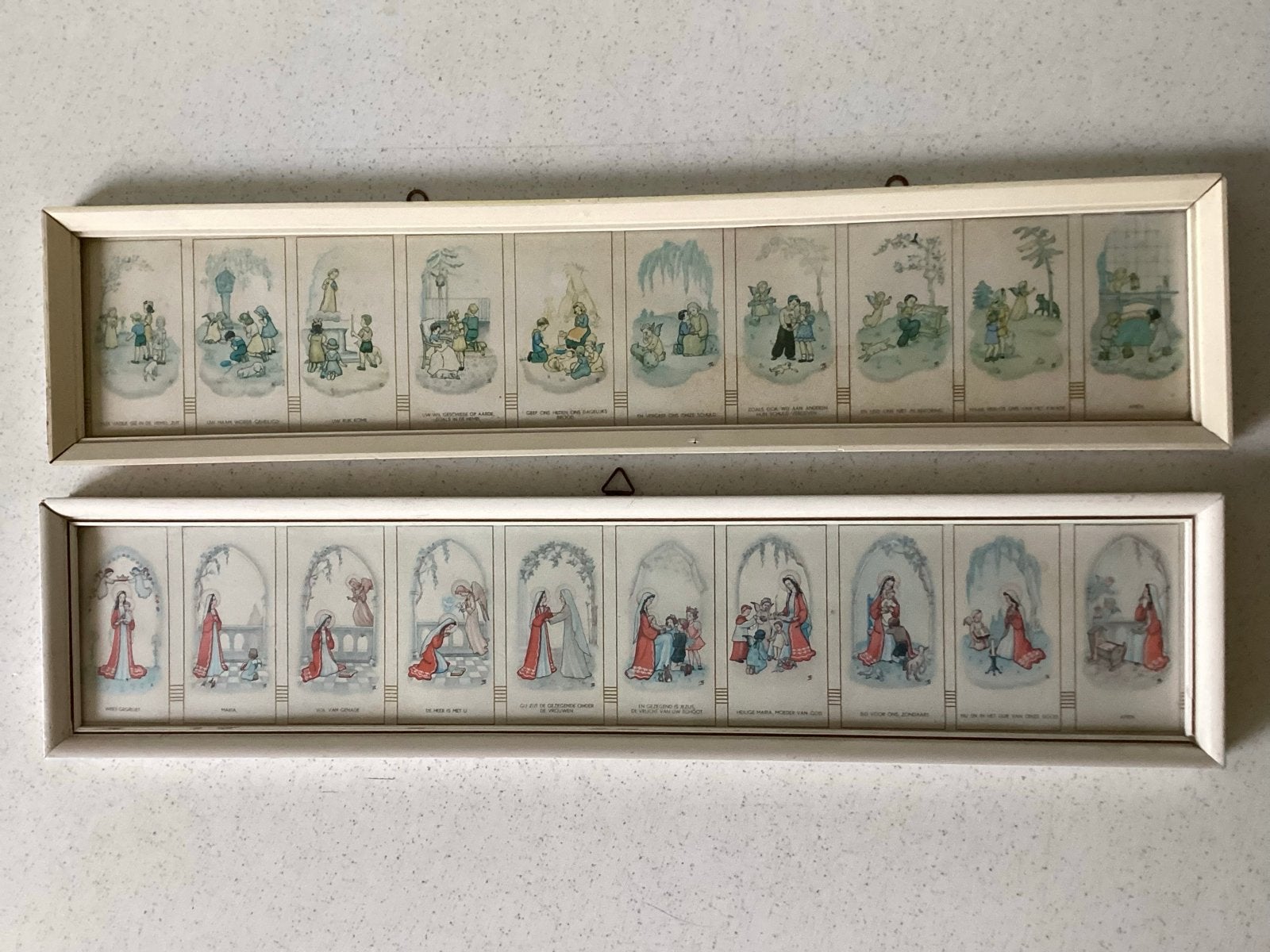 Vintage Gebedsprentjes: Onze Vader & Wees Gegroet, Ophalen of Verzenden