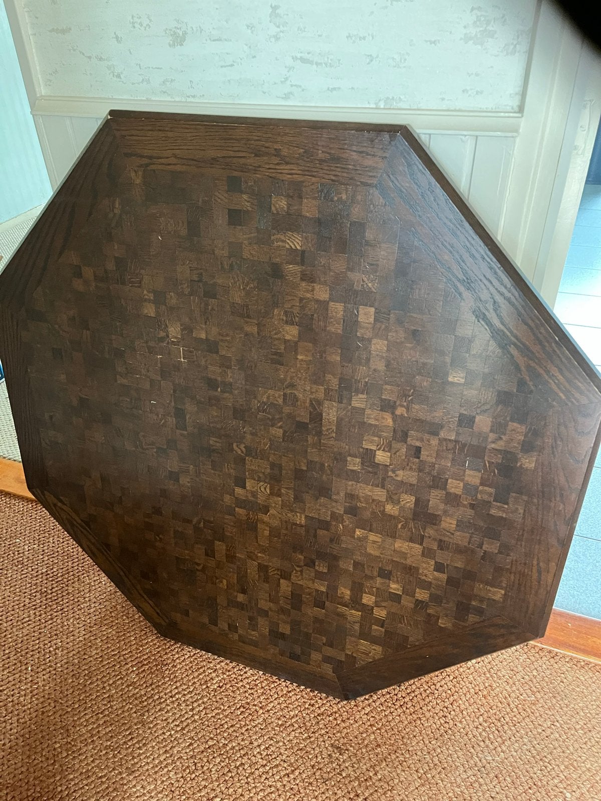 Degelijk Tafelblad met Uniek Mozaïek Patroon - 112x112 cm, Ophalen, Gebruikt, 100 tot 150 cm, V