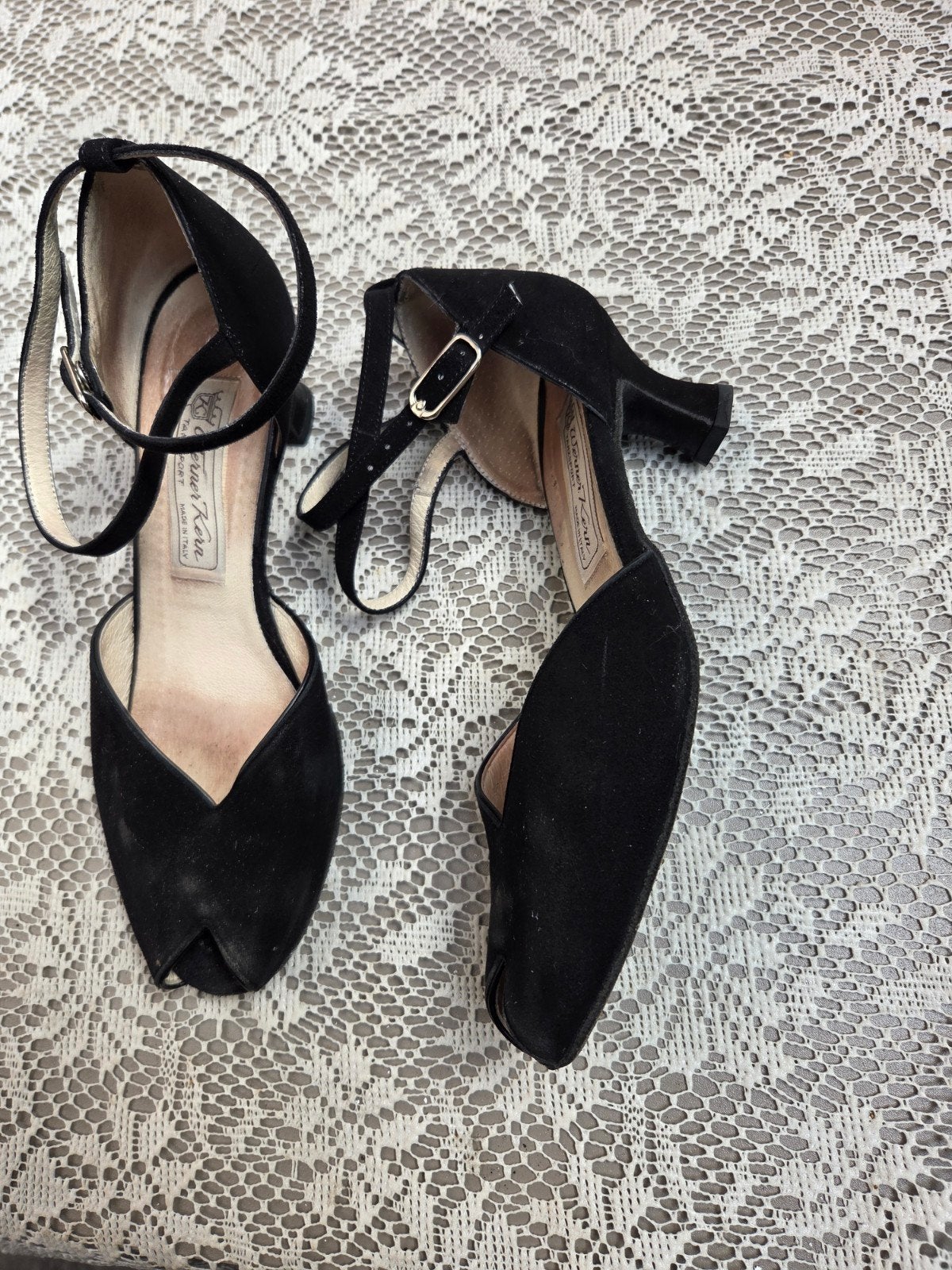 Dansschoenen maat 37,5 (4  1/2), Zwart, Dansschoenen, Ophalen of Verzenden, Gedragen