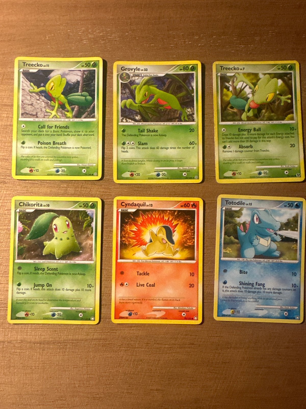 Pokémon Kaarten Starters 2007-2008 - Treecko, Chikorita, Hobby en Vrije tijd, Verzamelkaartspellen | Pokémon, Ophalen of Verzenden