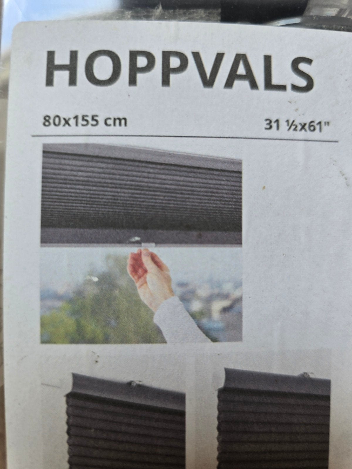 IKEA HOPPVALS Plisségordijn 80x155 cm - Nieuw, Ophalen, Isolerend, Nieuw, Polyester