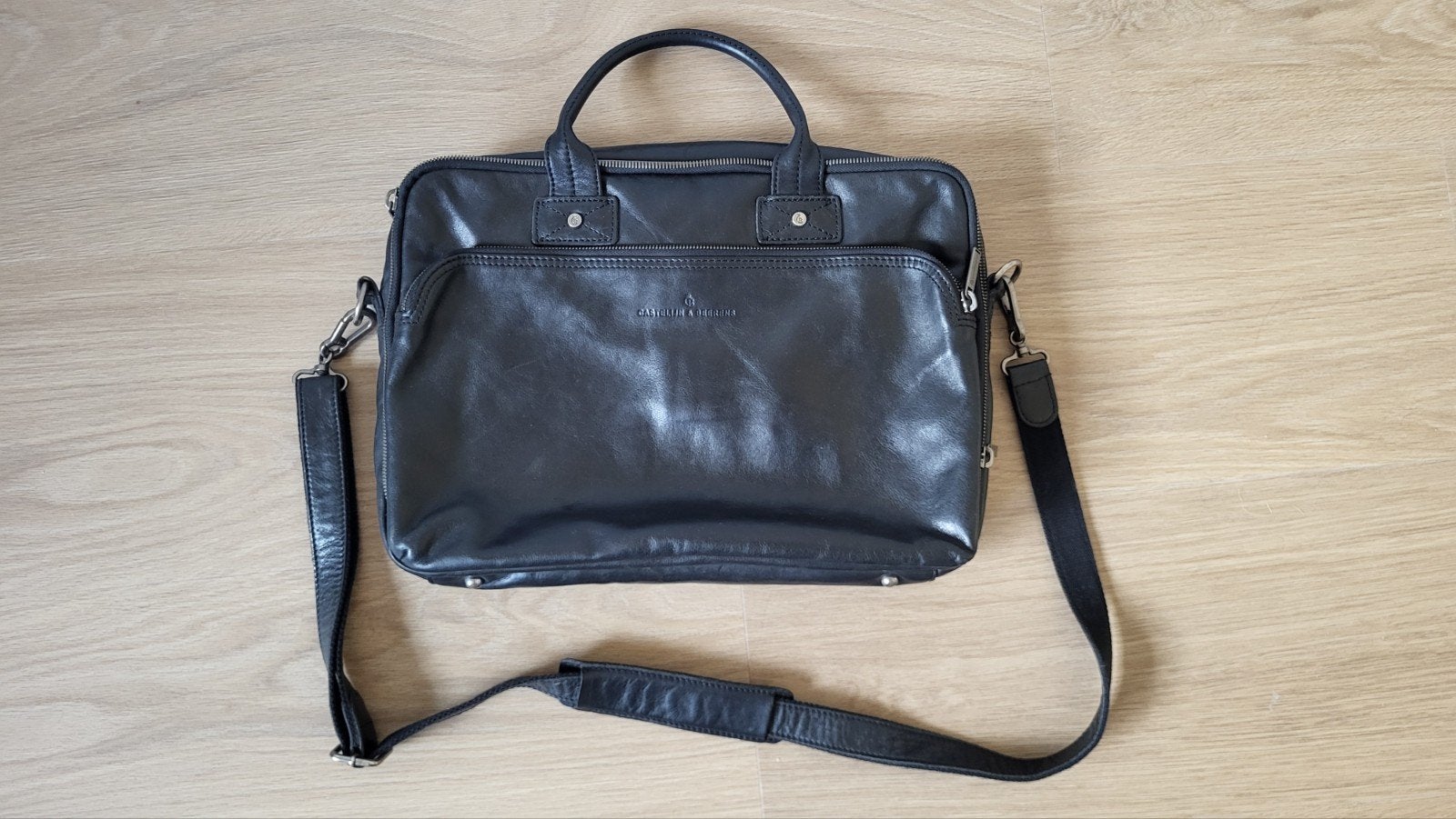 Castelijn & Beerens leren laptop tas, Ophalen, Castelijn & Beerens, Zo goed als nieuw, Zwart