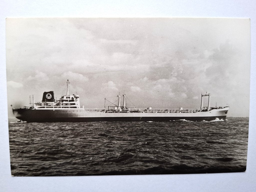 Foto ansichtkaart motorschip Barendrecht - van Ommeren -1960, Verzenden, Zo goed als nieuw, Motorboot, Kaart, Foto of Prent