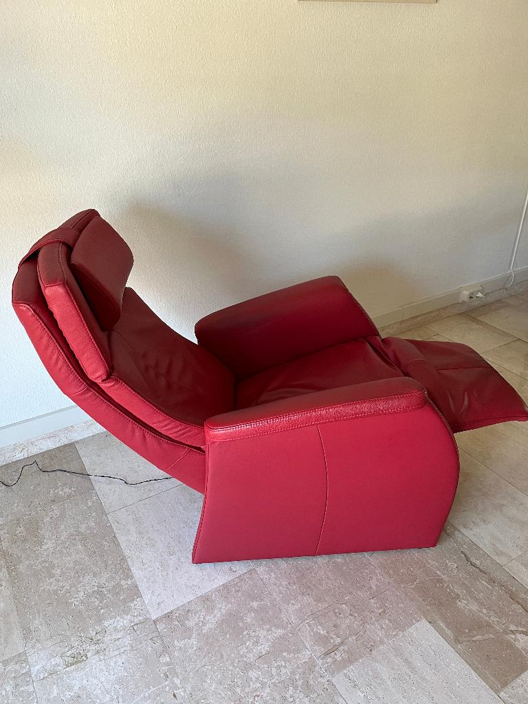 Prominent relax fauteuil Monroe XS, leder kaleo 900 rood, Ophalen, Gebruikt, Minder dan 75 cm, Leer