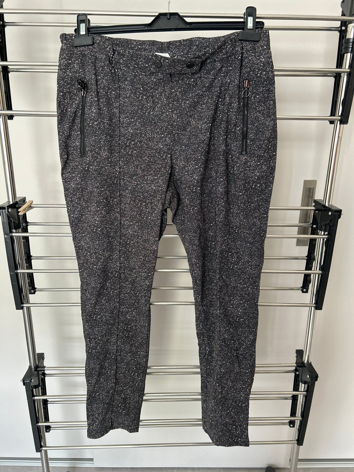 Jane Lushka travel broek met print en ritsen, Zwart, Maat 46/48 (XL) of groter, Ophalen of Verzenden, Zo goed als nieuw