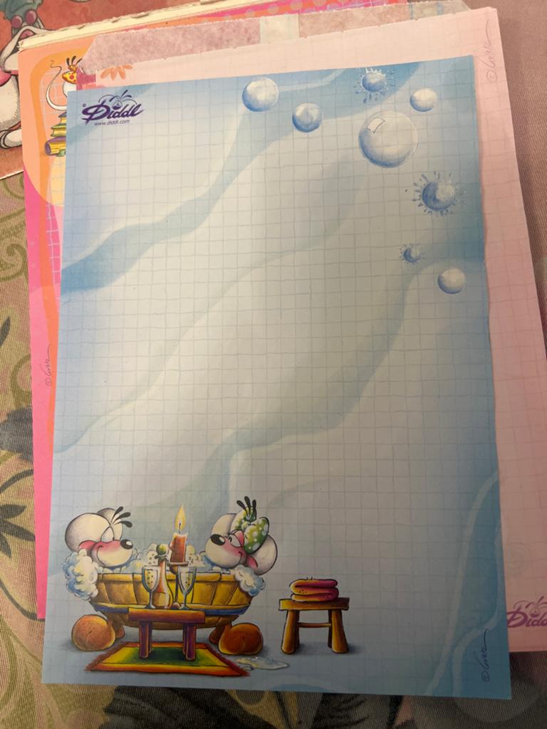 Vintage Diddl blaadjes - Diverse formaten, kleuren en figure, Verzamelen, Diddl, Zo goed als nieuw, Papier, Kaart of Schrift, Verschillende figuren
