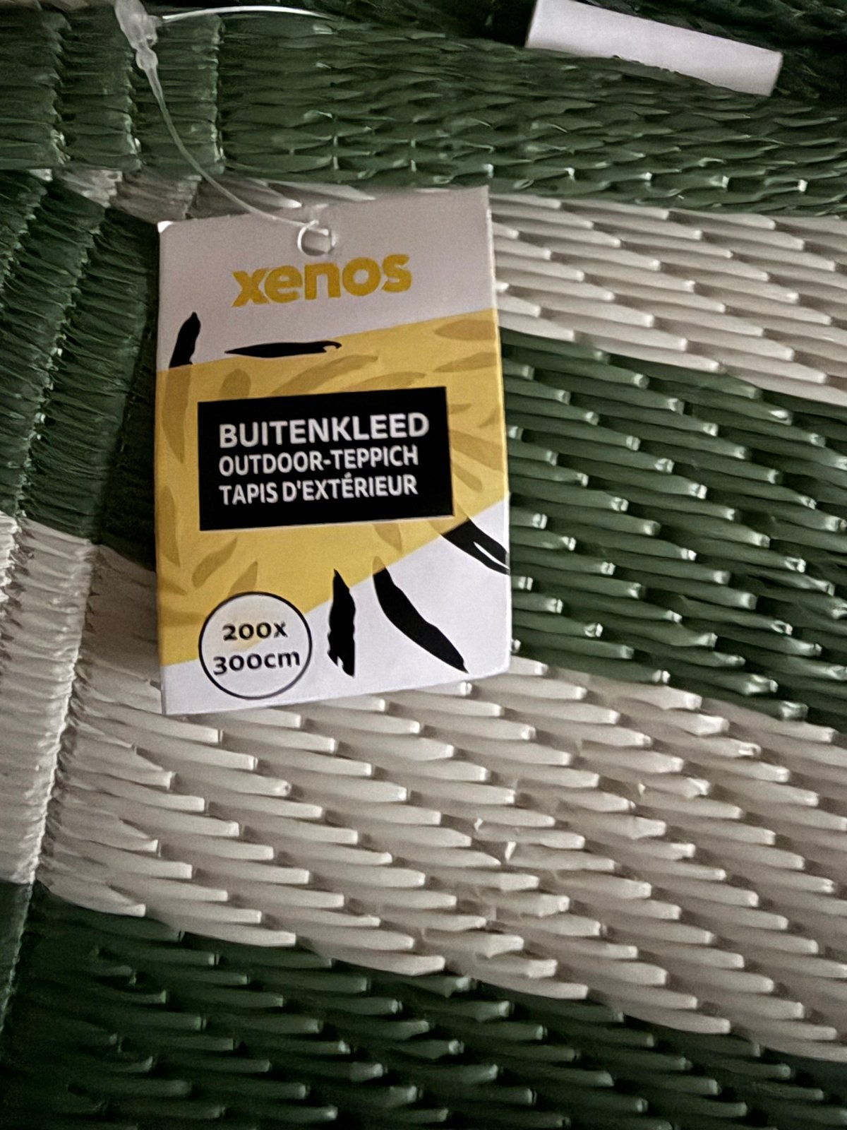 Xenos Buitenkleed Outdoor-tapijt 200x300cm Groen/Wit, Ophalen of Verzenden, Nieuw
