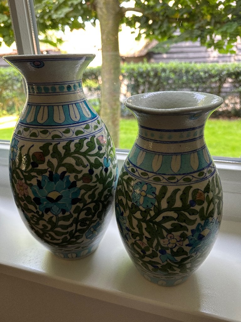 Set van twee decoratieve vazen uit India, Huis en Inrichting, Ophalen of Verzenden