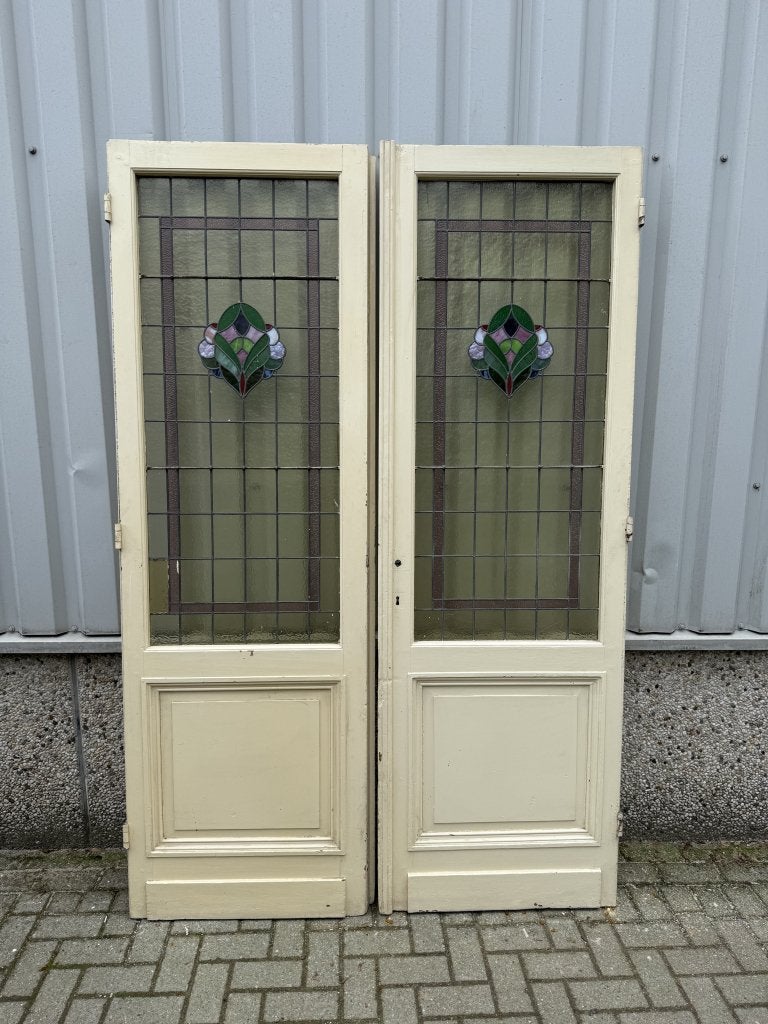 Prachtige antieke ensuitedeuren met glas in lood, La belle porte, Jurgen.hoogenboezem@gmail.com, Binnendeur, Ophalen of Verzenden