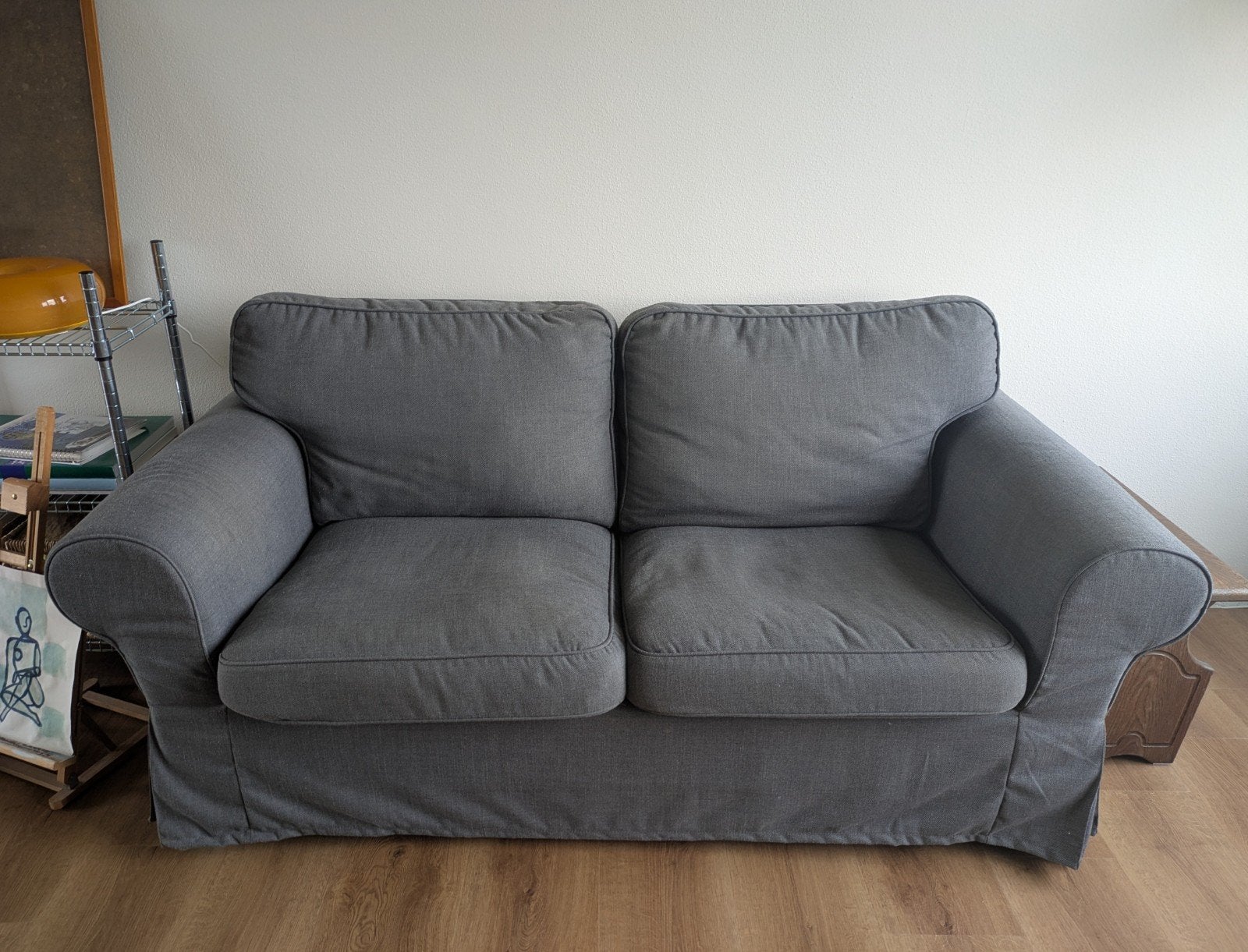 IKEA Ektorp 2-zitsbank Hakebo donkergrijs, Ophalen, Modern, Comfortabel, Gebruikt, 150 tot 200 cm
