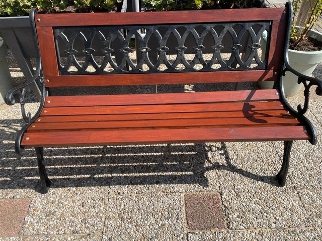 Nieuwe Gietijzeren Tuinbank, Ophalen, Nieuw, Hout