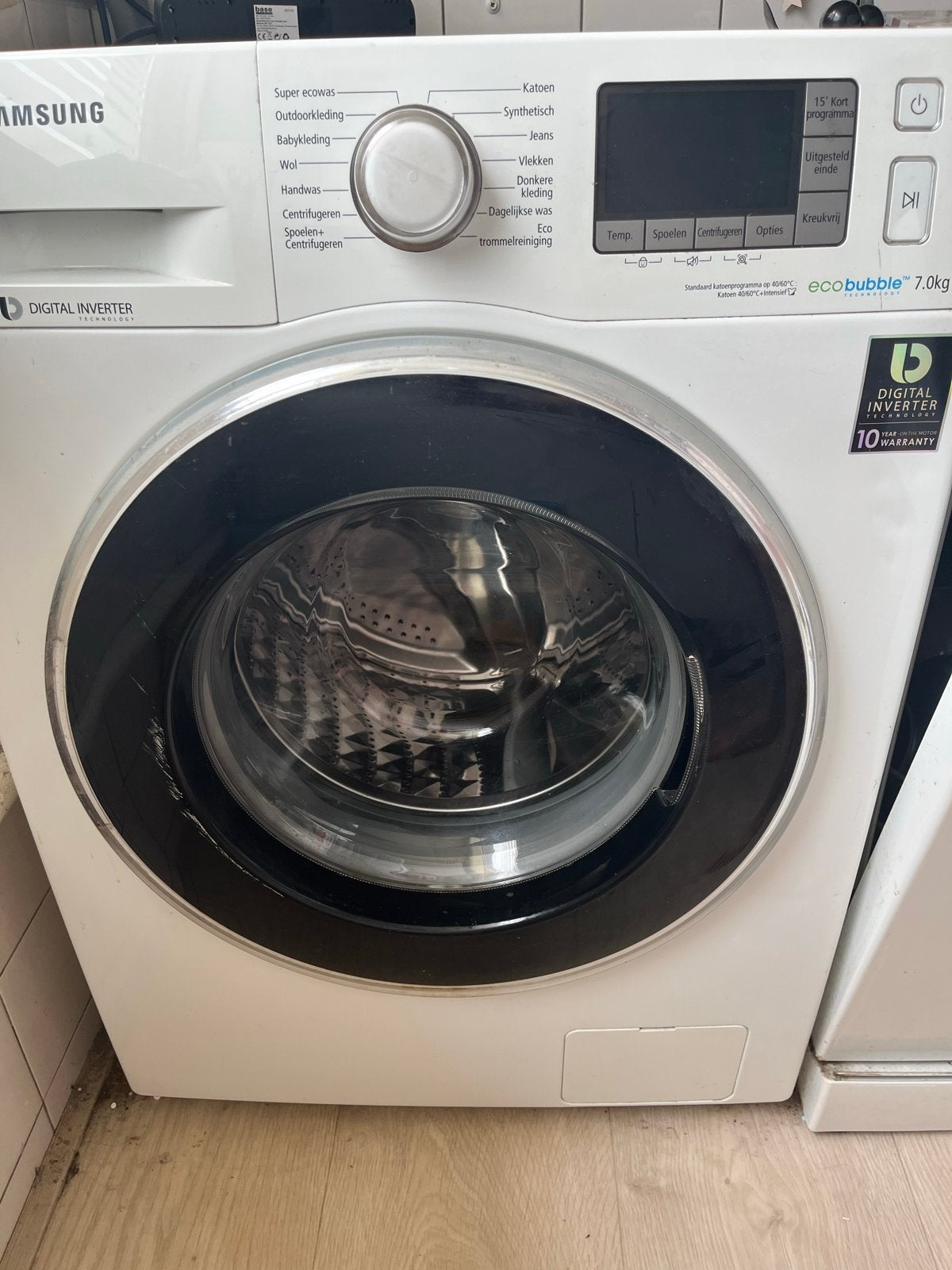 Samsung EcoBubble 7.0kg Wasmachine - gebruikt, Ophalen, Gebruikt, Voorlader, Kort programma