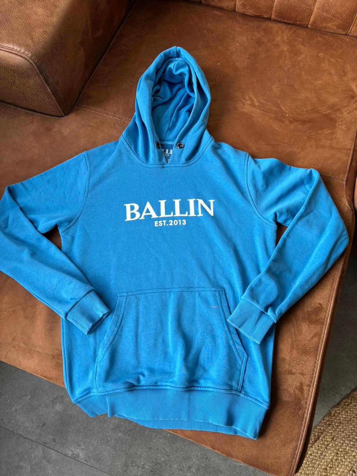 Blauwe hoodie Ballin maat S nette staat, Ophalen of Verzenden, Zo goed als nieuw, Maat 46 (S) of kleiner, Blauw