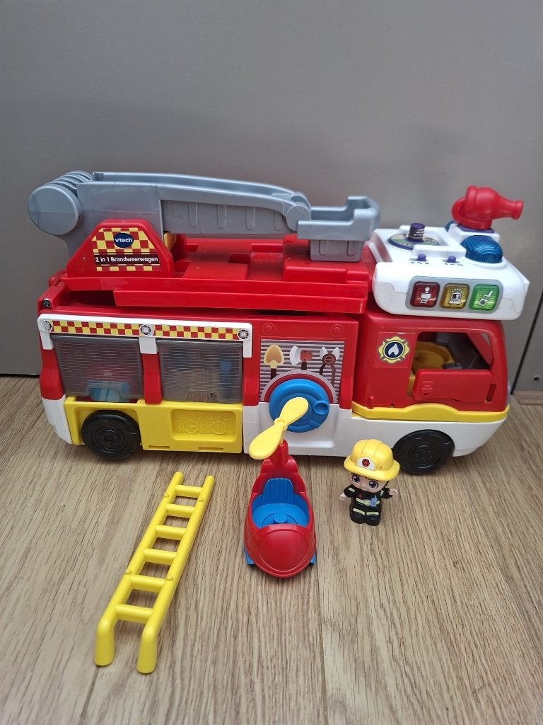 VTech Vrolijke Vriendjes - Brandweerwagen 2in1, Ophalen of Verzenden, Zo goed als nieuw, 6 maanden tot 2 jaar
