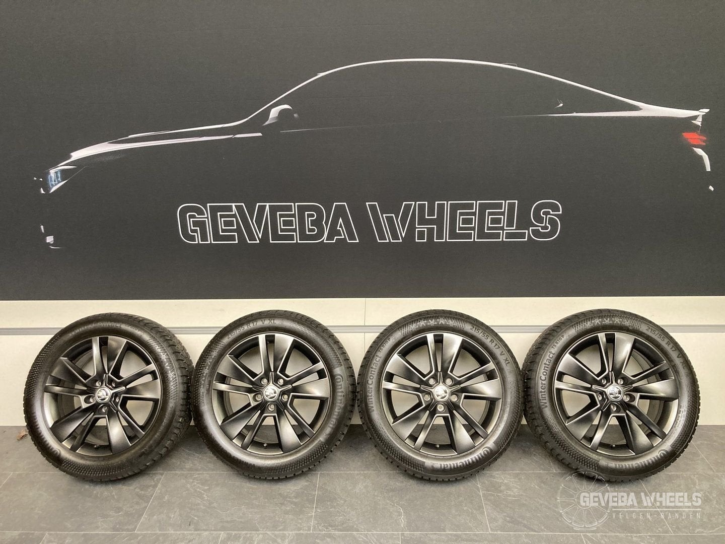 17” originele Skoda Karoq velgen + winterbanden 5x112 57A601, -, -, Banden en Velgen, 17 inch