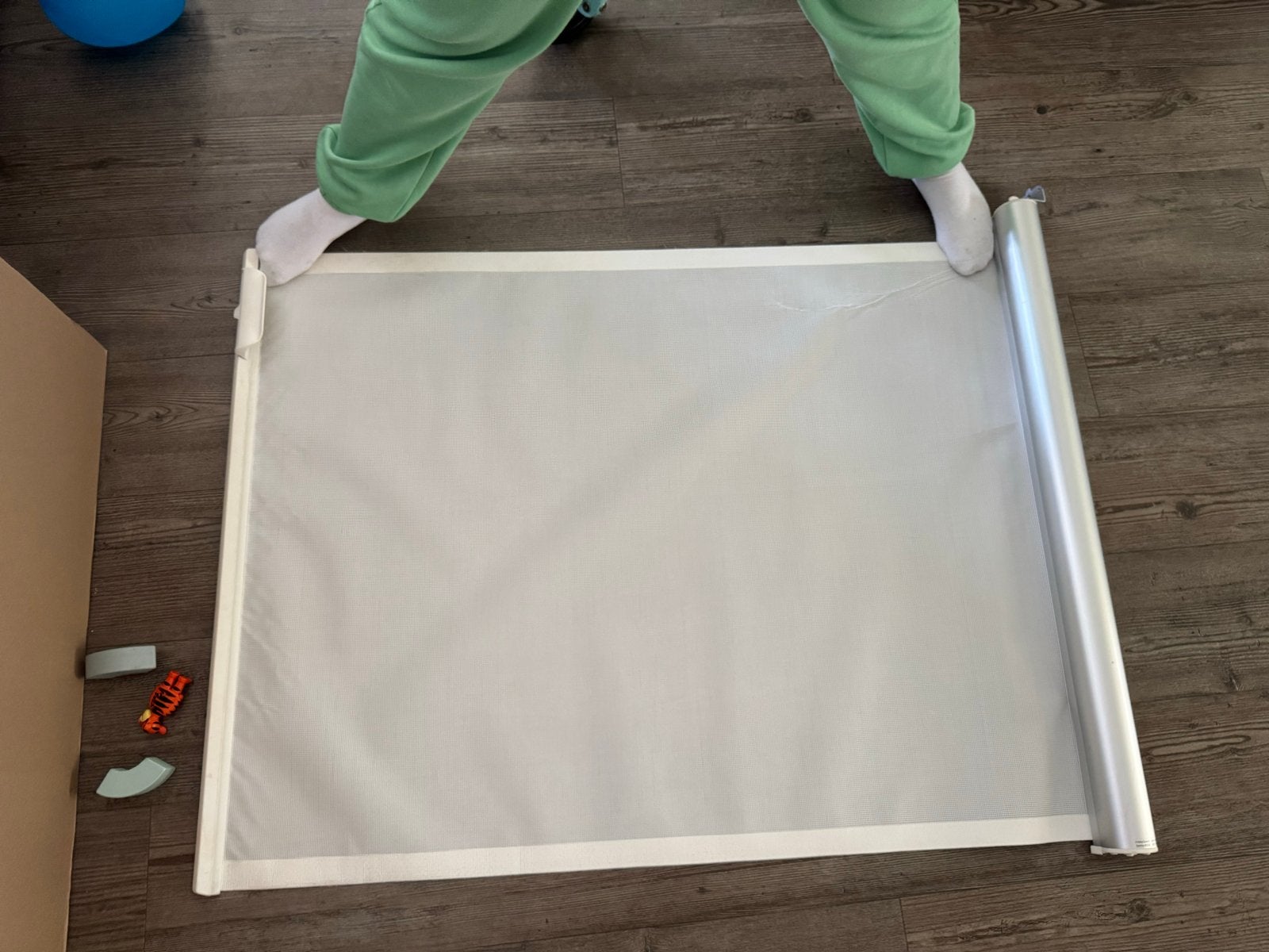 KiddyGuard Accent oprolbaar traphekje - 1 meter breed, Ophalen, Overige materialen, Gebruikt, 100 tot 115 cm
