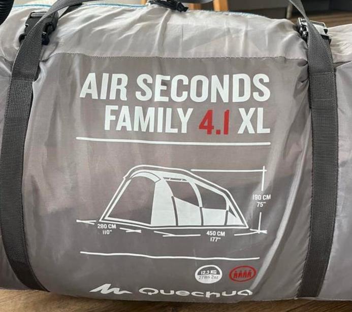 Decathlon Quechua Air Seconds Family 4.1 XL Tent, Ophalen of Verzenden, Zo goed als nieuw, Tot en met 4