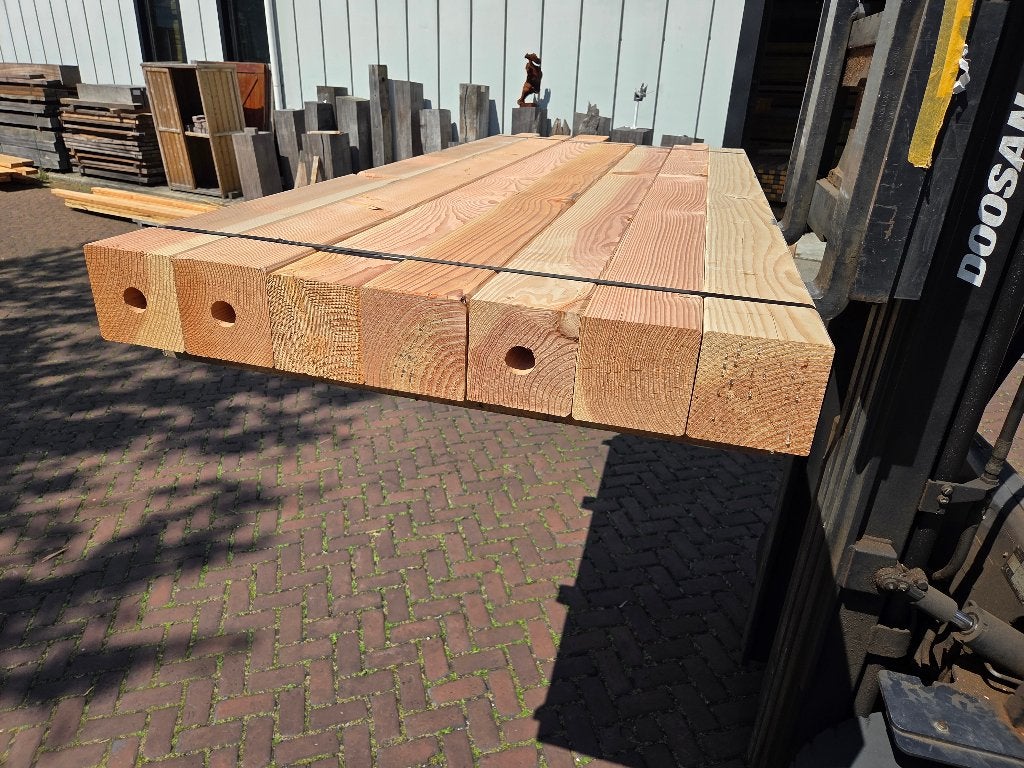 7 Douglas palen geschaafd 14x14 cm / 2.20 m lang - nr: TB16, Ophalen, Nieuw, 180 tot 250 cm, Palen