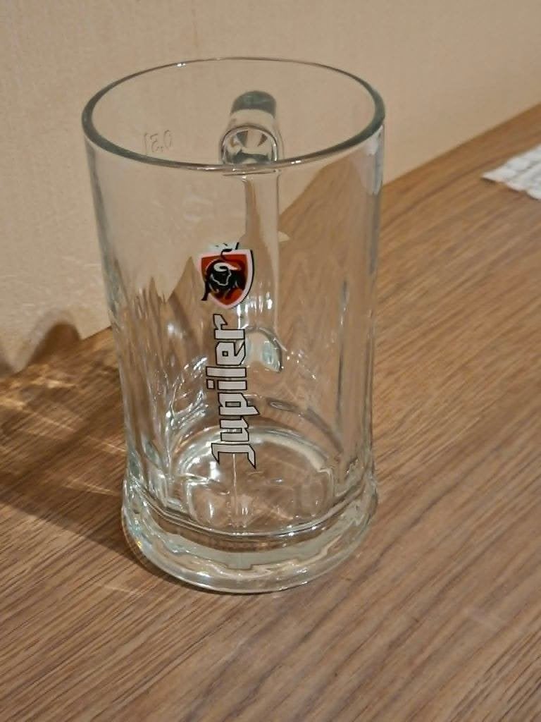Bierglas met handvat / Jupiler / 0,50 L., Verzenden, Zo goed als nieuw, Bierglas