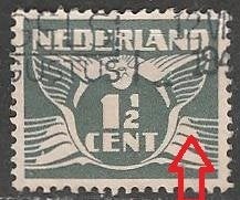 Vliegende Duif No.172 O druktoeval.  ADV. no..62 P., Postzegels en Munten, Verzenden, T/m 1940, Gestempeld