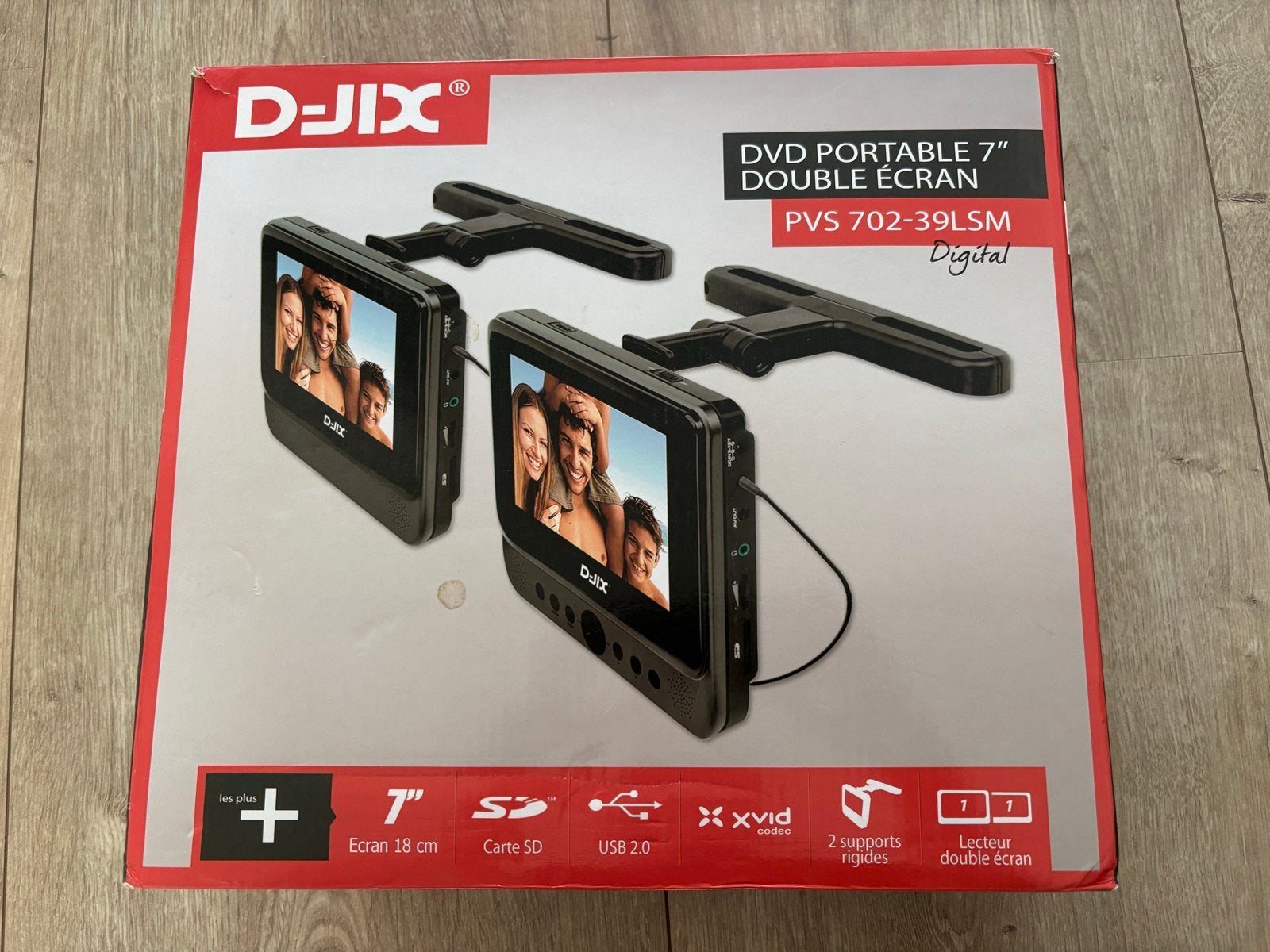 D-JIX Draagbare DVD Speler 7" Dubbel Scherm PVS 702-39LSM, Gebruikt, Draagbaar, Ophalen, Overige merken