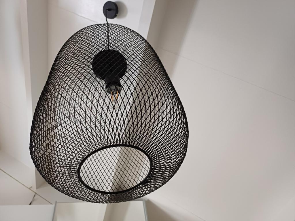 Zwarte draadlamp - Modern en sfeervol, Ophalen of Verzenden, Zo goed als nieuw, Metaal, Modern, Industrieel