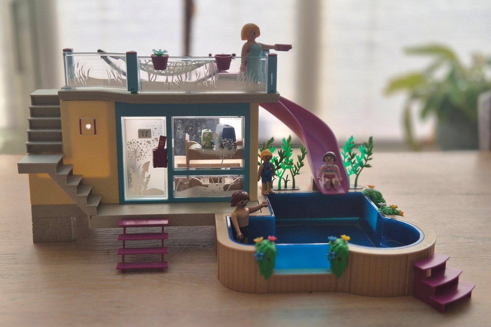 Playmobil vakantiehuis met zwembad, Gebruikt, Gebouw, Complete set, Family fun