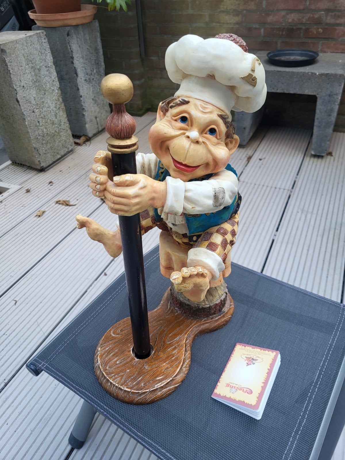 Efteling Laaf Kok Beeldje Keukenrolhouder met Paspoort, Verzamelen, Ophalen, Zo goed als nieuw, Beeldje of Poppetje
