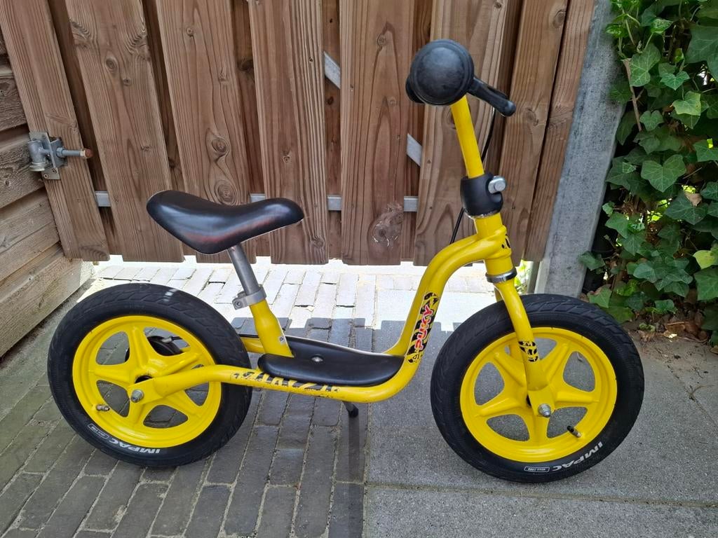 Puky 12 inch loopfiets geel met standaard, Ophalen, Gebruikt, Loopfiets