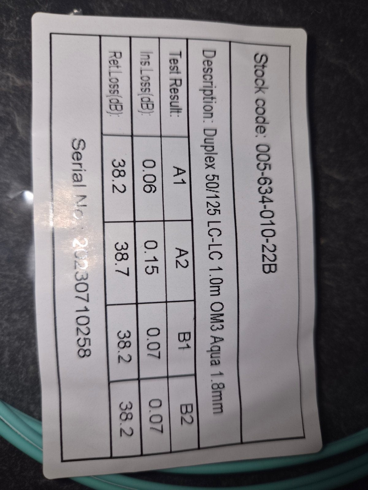 Duplex Glasvezel Kabel LC-LC OM3 Aqua 1m, Ophalen of Verzenden, Nieuw