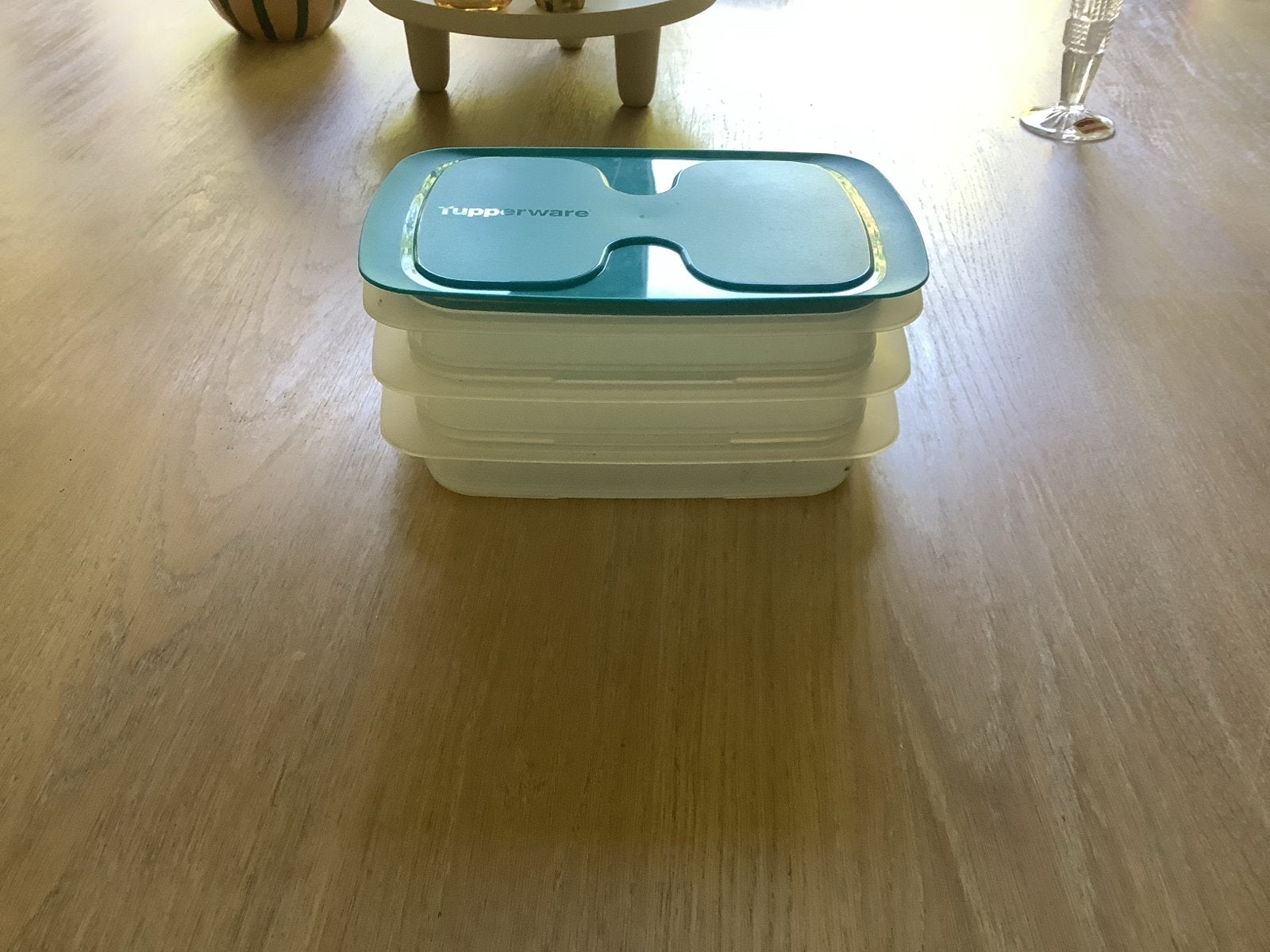 Tupperware Broodbeleg Bakjes - Set van 3, Gebruikt, Bewaardoos, Luchtdicht, Ophalen of Verzenden