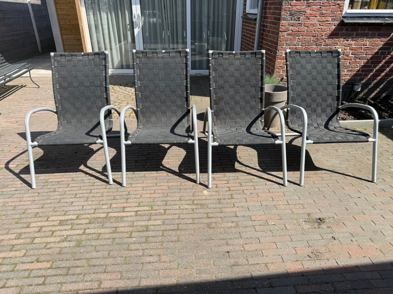 Opstapelbare tuinstoelen, Ophalen, Gebruikt, Kunststof, Stapelbaar
