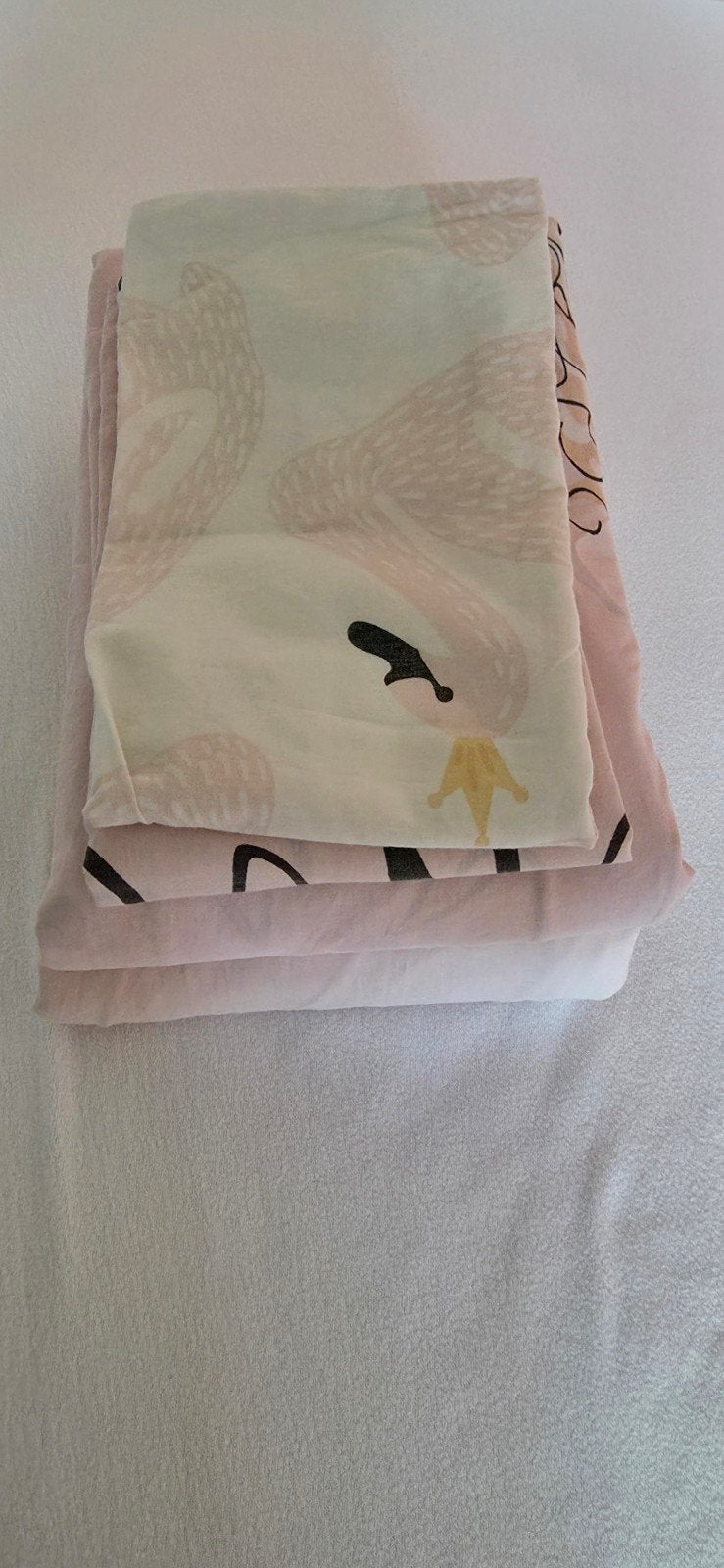 Beddengoed meisje (prinsesje en zwaan), Gebruikt, Meisje, Ophalen of Verzenden, Roze