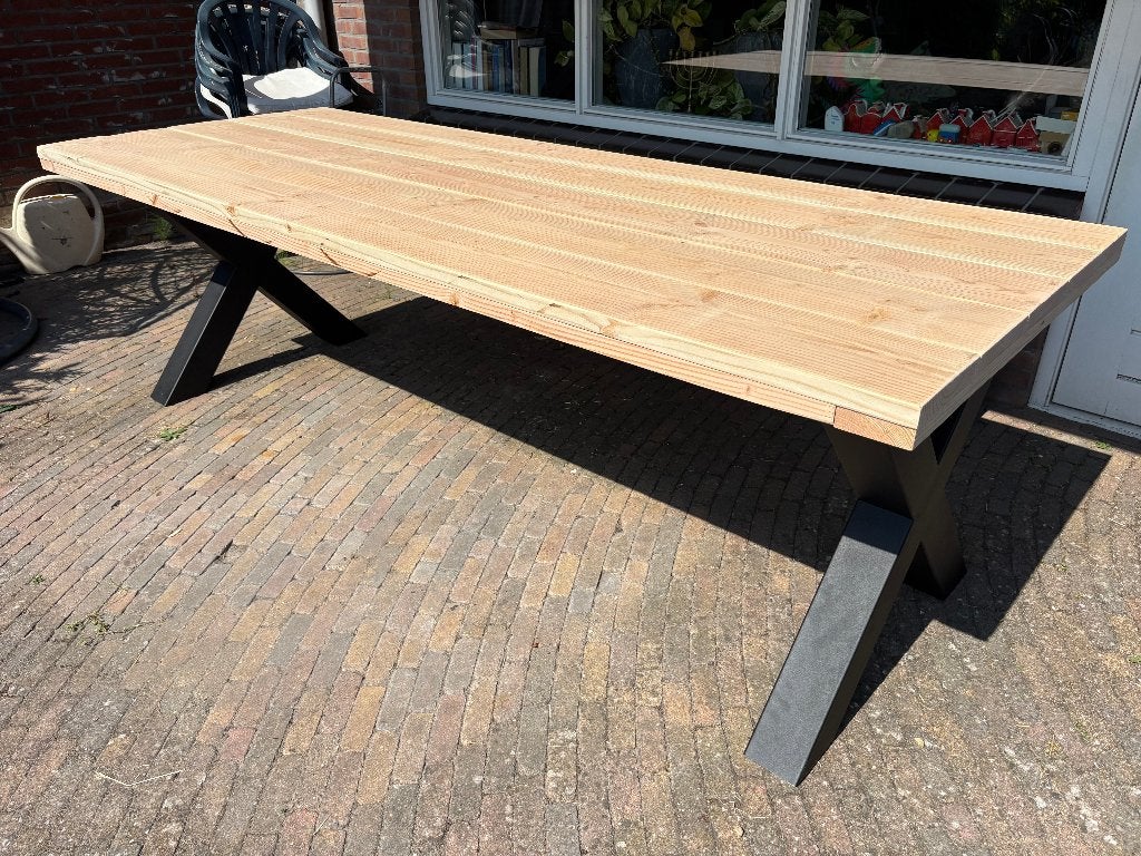 Unieke tuintafel van douglashout of steigerhout maatwerk, Tuin en Terras, Ophalen, Nieuw, Rechthoekig, Hout