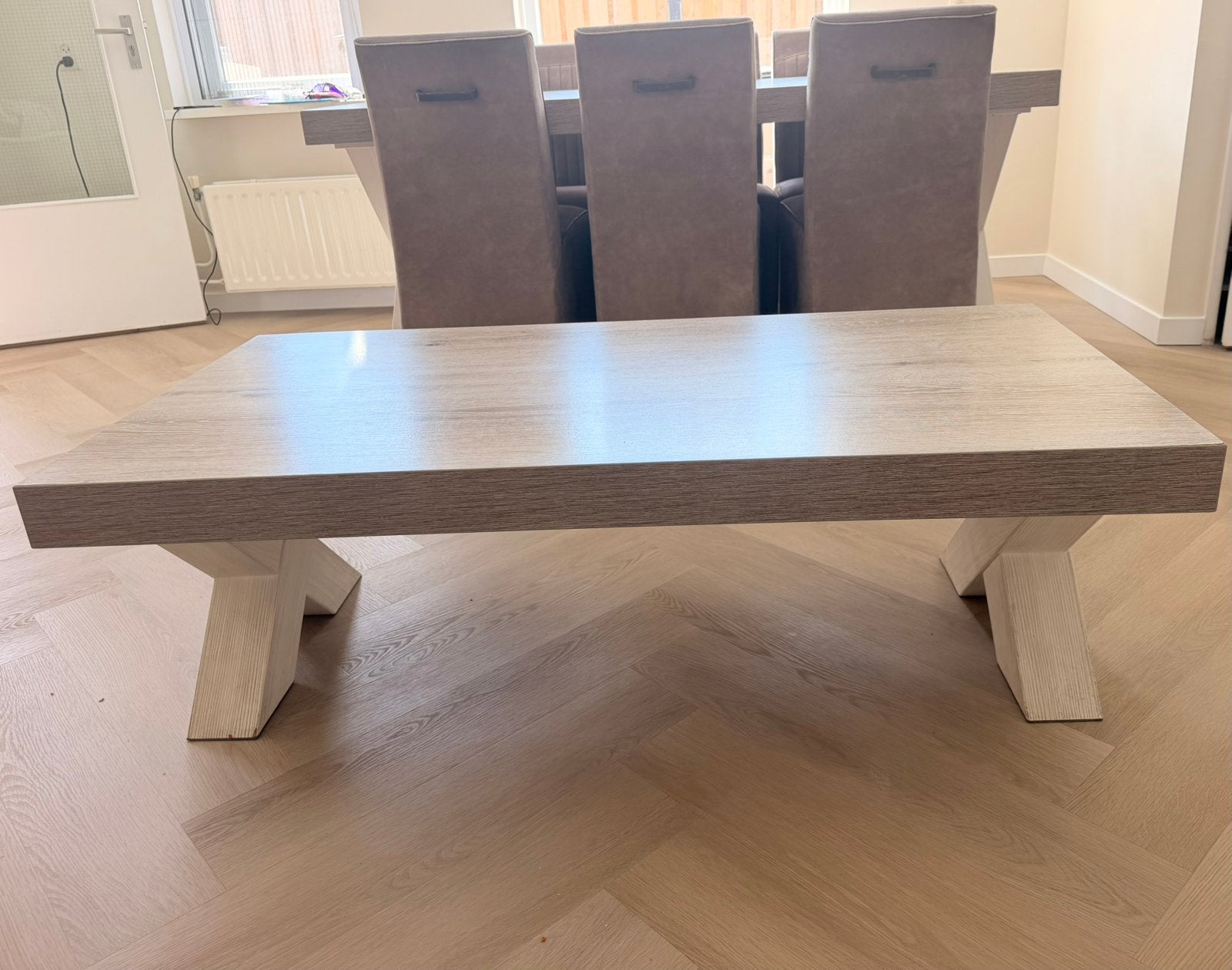 Complete Pronto Wonen eetkamerset + bijpassende salontafel, Huis en Inrichting, Complete eetkamers, Ophalen, Gebruikt, Industriële landelijke stijl
