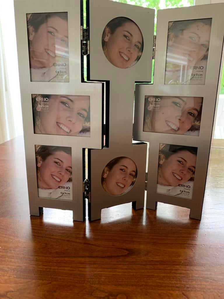 Metalen fotolijst voor 7 foto's - Zilverkleurig, Ophalen of Verzenden, Nieuw