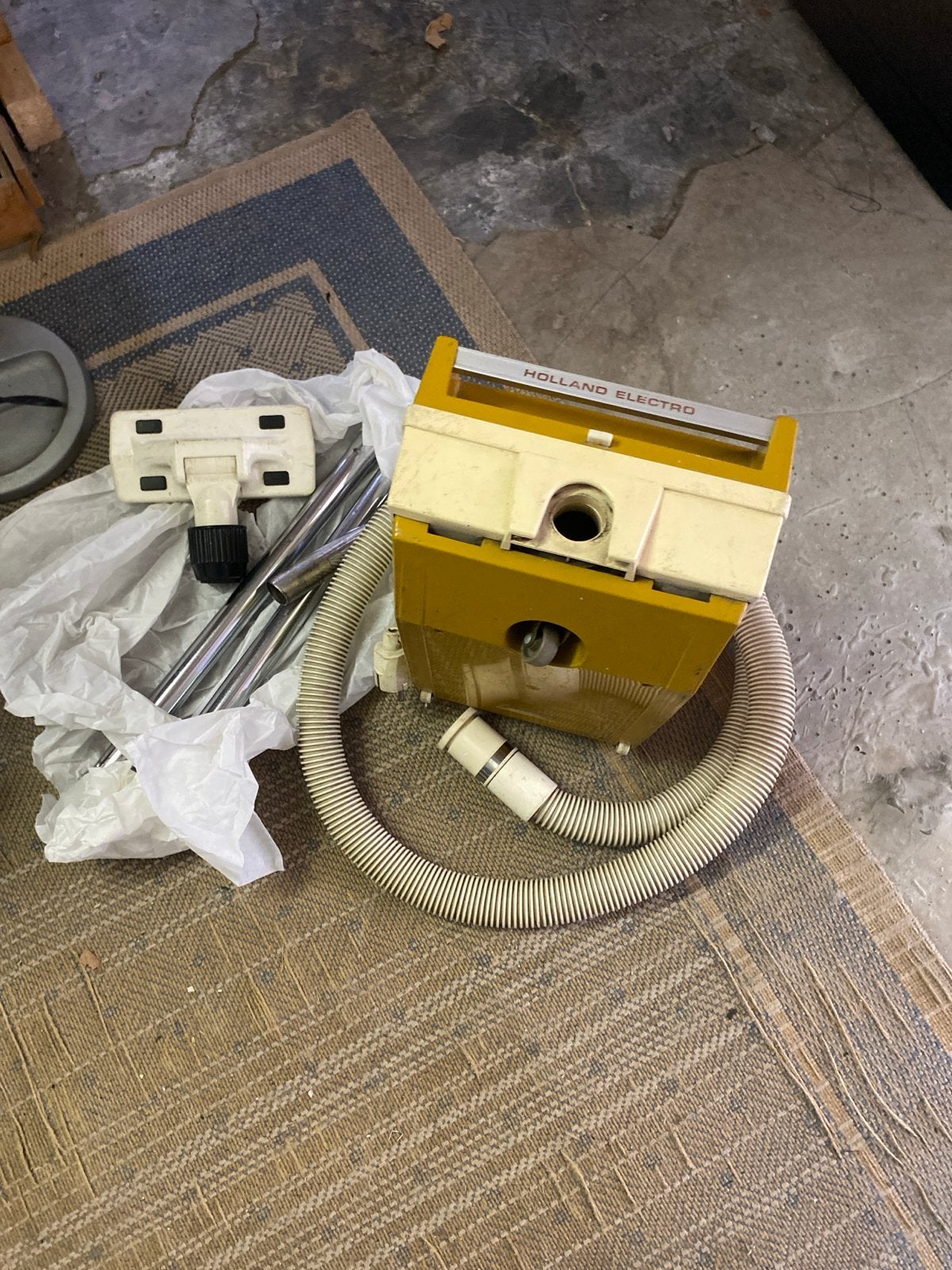 Vintage Holland Electro HE 2000 Stofzuiger, Gebruikt, Sledestofzuiger, Ophalen, Stofzak